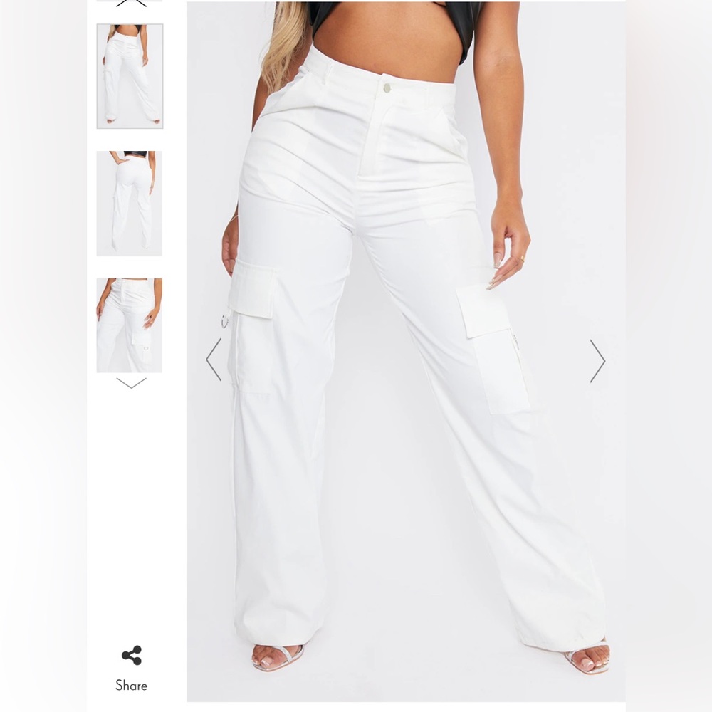 BUCKLE DETAIL CARGO WIDE LEG PANTS